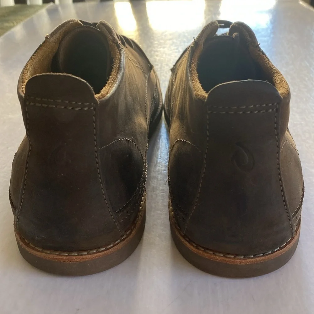 OLUKAI Men’s Brown Leather Boots Size 10 M